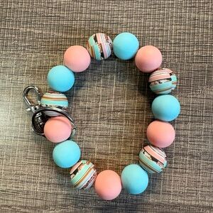Colorful Silicone Bead Keychain Bracelet